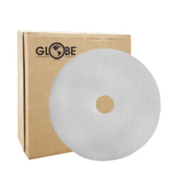 White Super Polish Floor Pads - 15" Dia. Pad / White