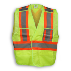 Lime Green 100% Polyester Mesh Safety Vest