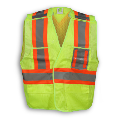 Lime Green 100% Polyester Mesh Safety Vest