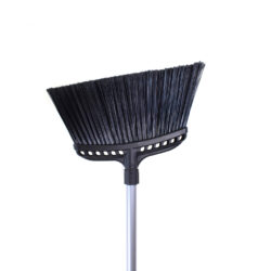 Jumbo 16 Inch Commercial Angle Broom - 16"L Head / Black/ Silver Handle