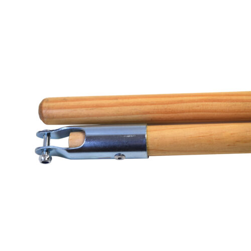 60 Inch Breakaway Dust Mop Handle - 60"L Wood Handle / Silver Tip
