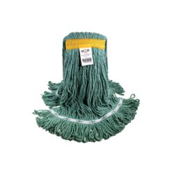 Syn-Pro® Synthetic Narrow Band Wet Green Looped End Mop - 24 Oz / Green