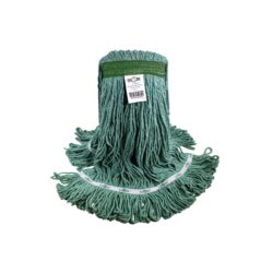 Syn-Pro® Synthetic Narrow Band Wet Green Looped End Mop - 32 Oz / Green